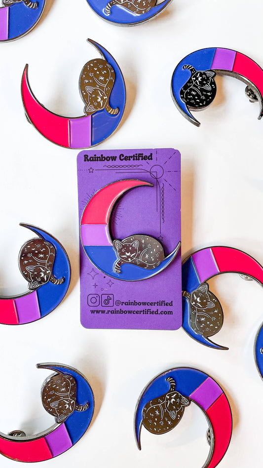 Bisexual Moon Pin