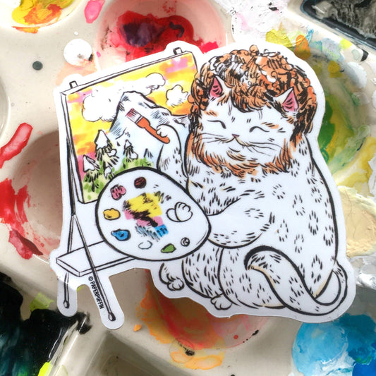 Painter of Joy Cat Sticker
