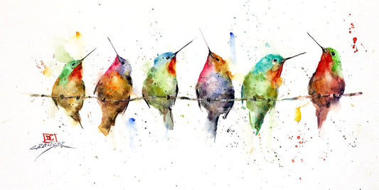 Hummers On a Wire 5x7" Greeting Card