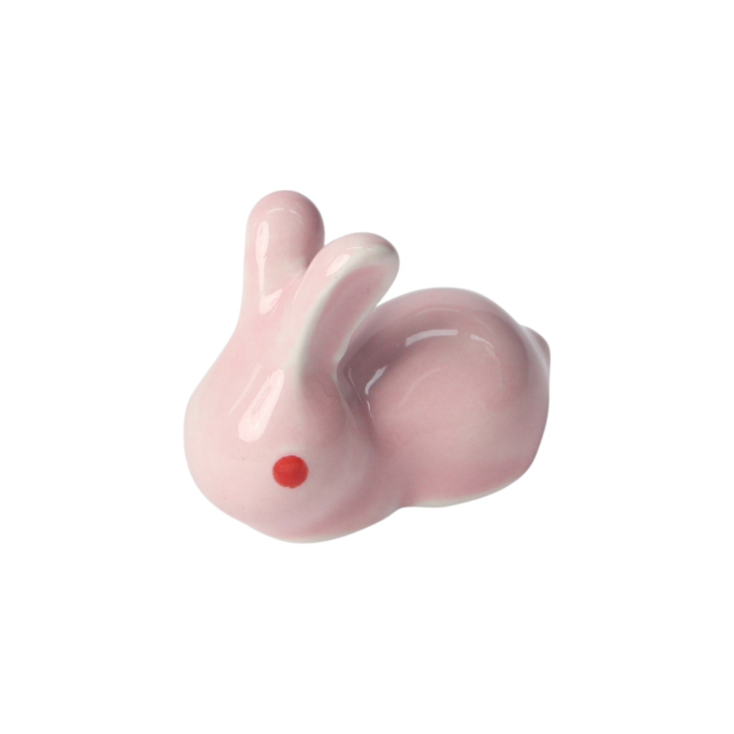 Rabbit Bunny Porcelain Chopsticks Rest 2"L Pink