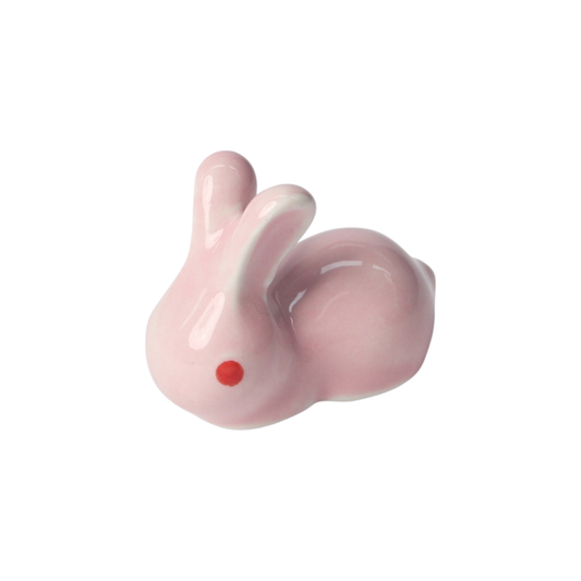 Rabbit Bunny Porcelain Chopsticks Rest 2"L Pink