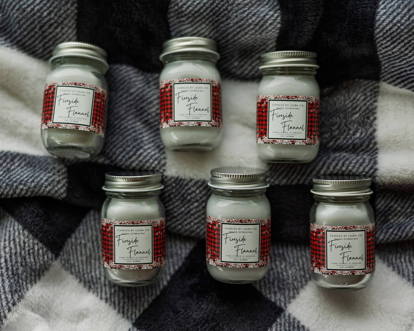 2 oz Fireside Flannel Mini Mason Jar Candle