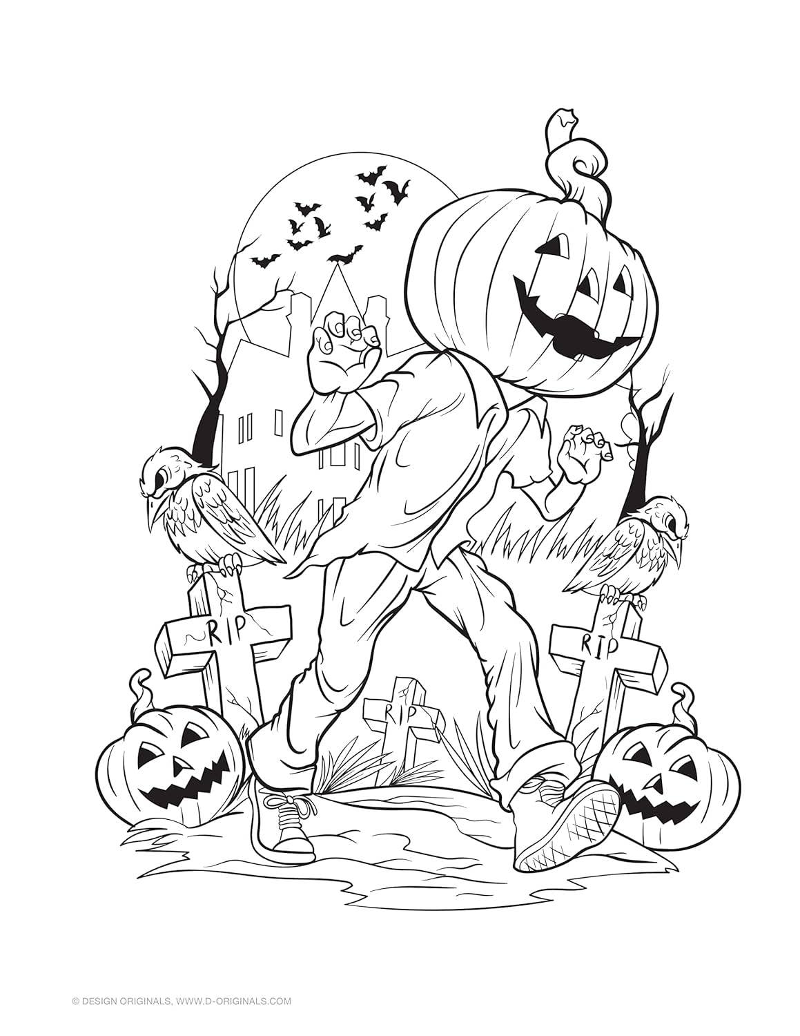 Creepy Things Coloring Book with Stickers & Poster