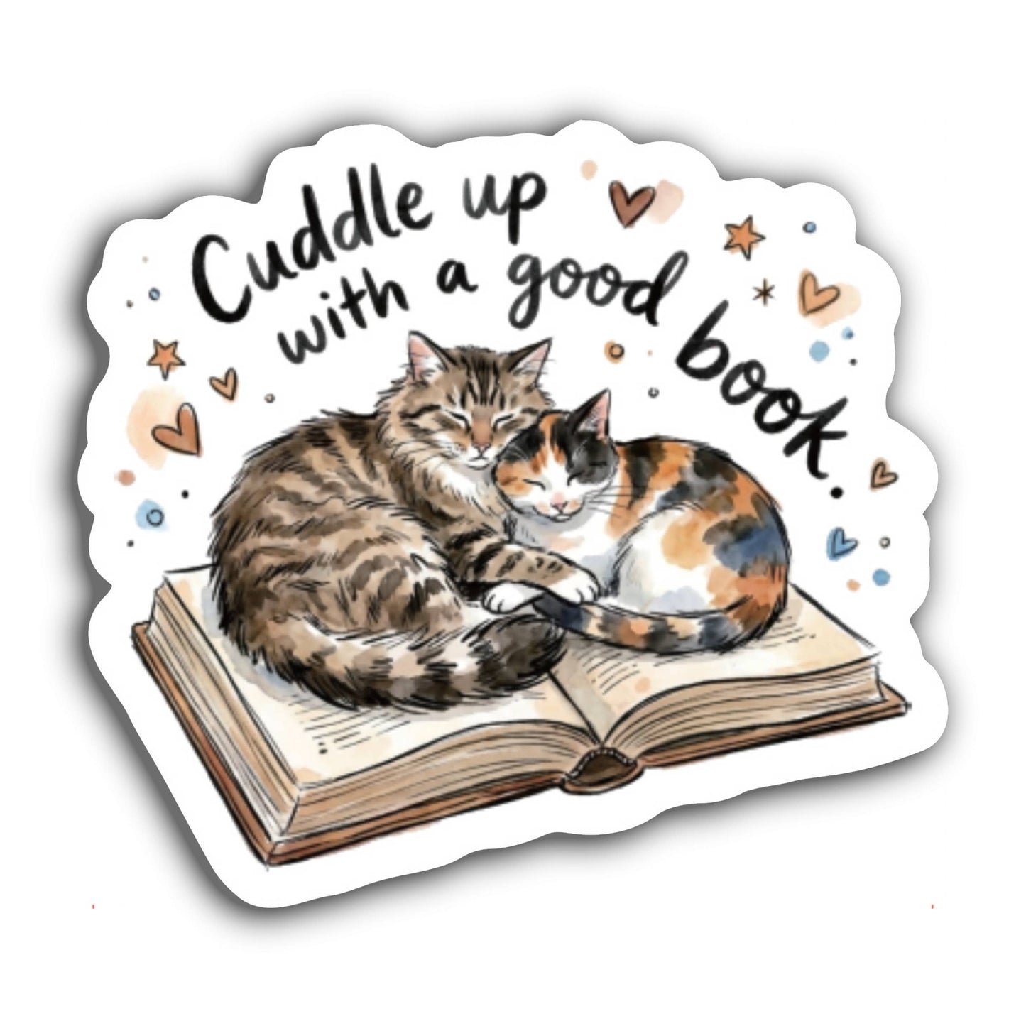 Cuddle Up Books Cat Sticker