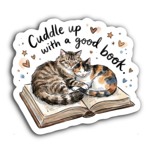 Cuddle Up Books Cat Sticker