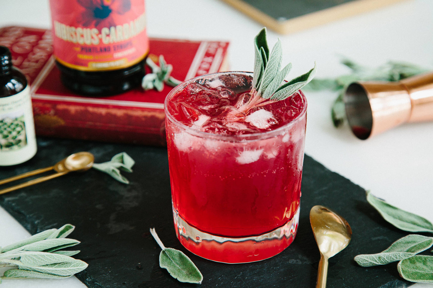 Hibiscus Cardamom Syrup 12oz  - cocktail / mocktail mixer