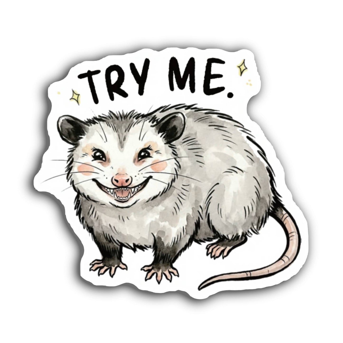 Try Me Possum Sticker