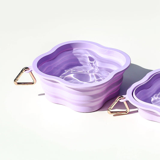 Lilac Collapsible Silicone Water Bowl
