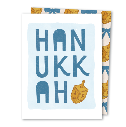 Hanukkah Hand Lettered | Festival of Lights Dreidel Card