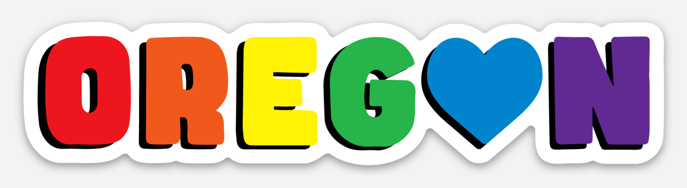 Oregon Love Rainbow Sticker