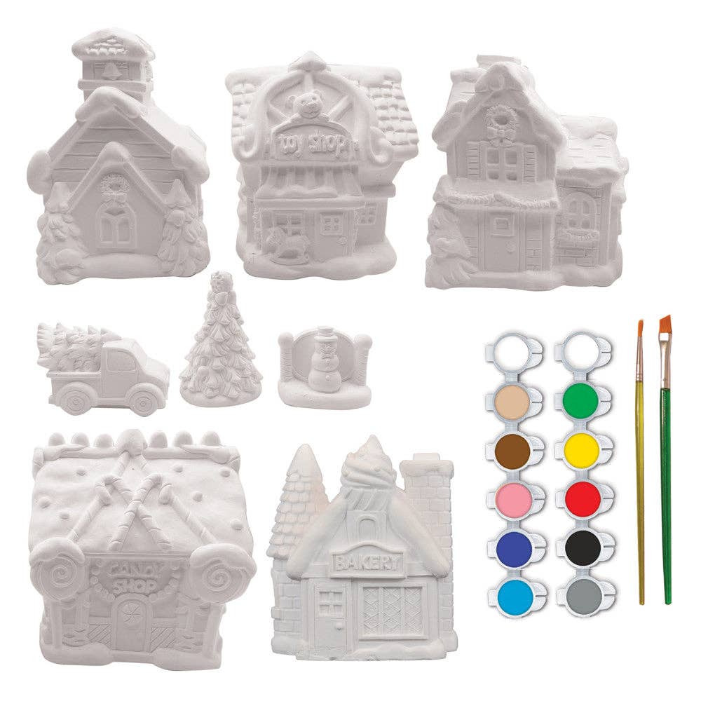 Christmas Village - Plaster Figurine Paint Set