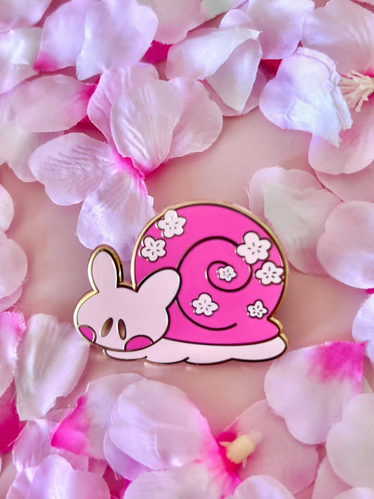 Pink Sakura Snail Pin