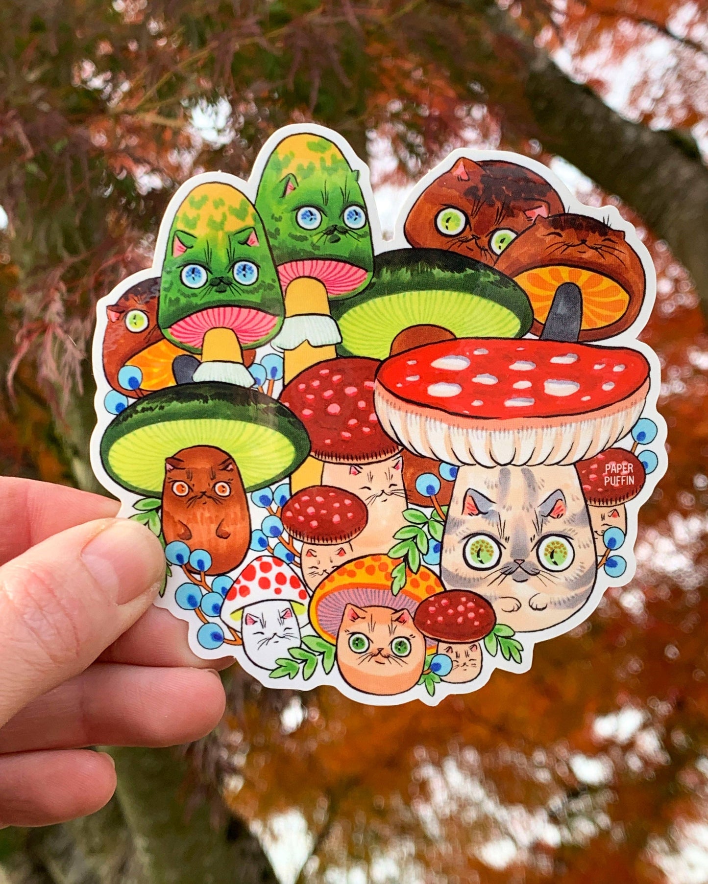 Mushroom Cat #24 Large Sticker