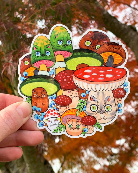 Mushroom Cat #24 Large Sticker