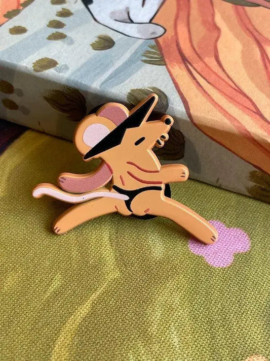 Cheeky Rat Enamel Pin