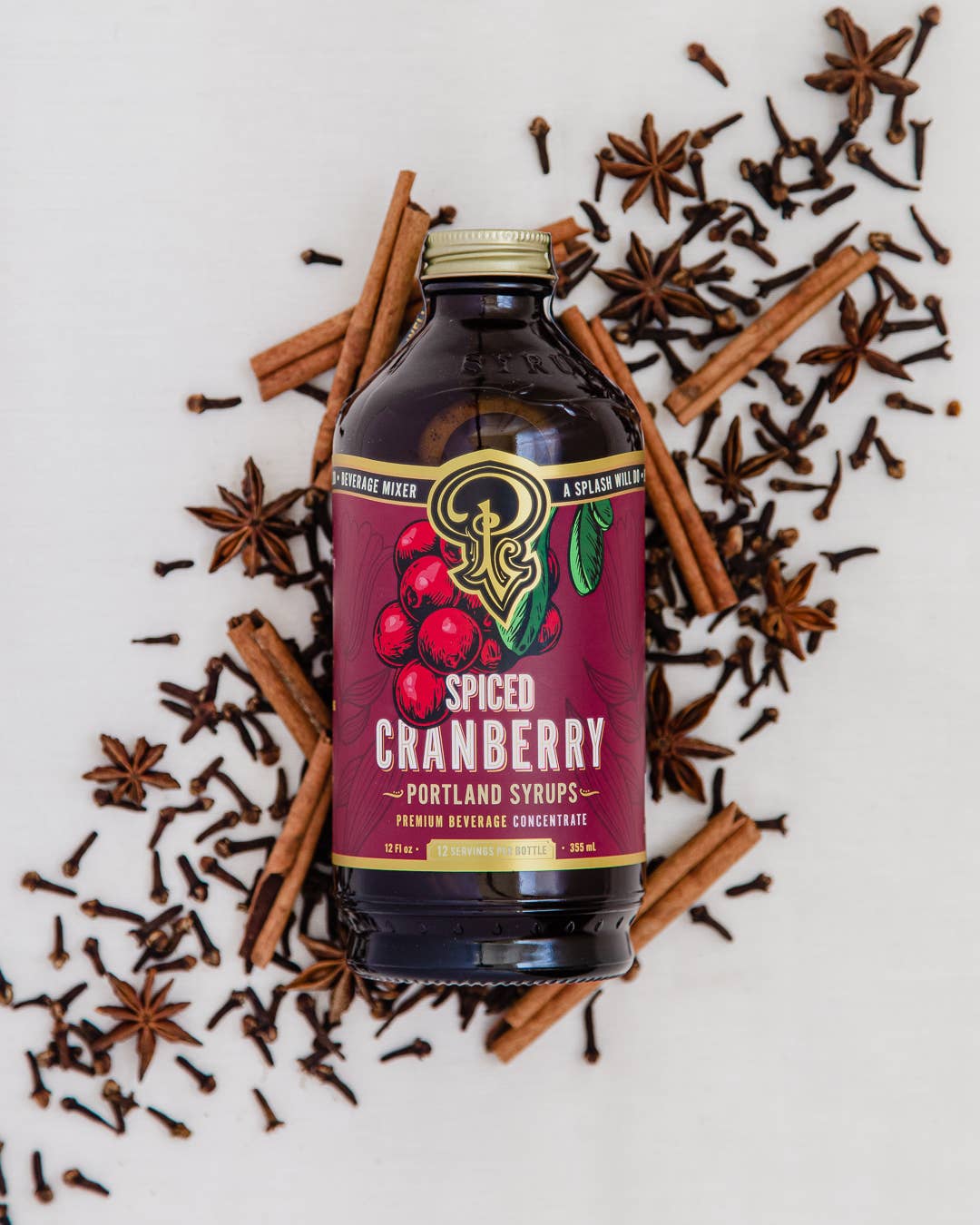 Spiced Cranberry Syrup 12 oz - cocktail / mocktail drink mix