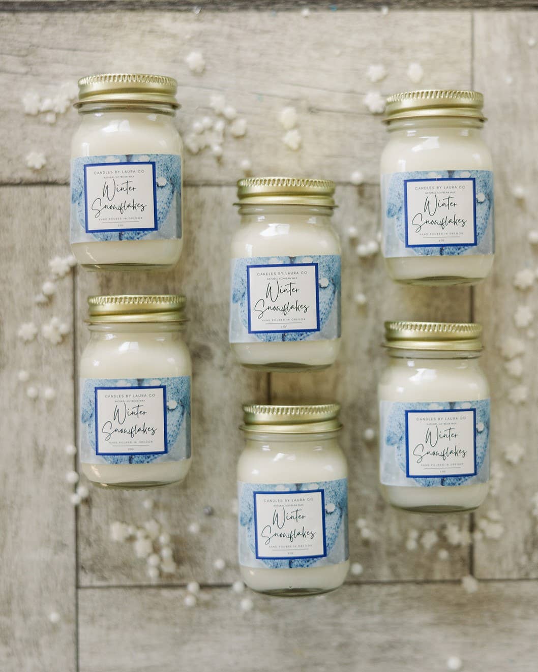 2 oz Mini Winter Snowflakes Soy Jar Candle