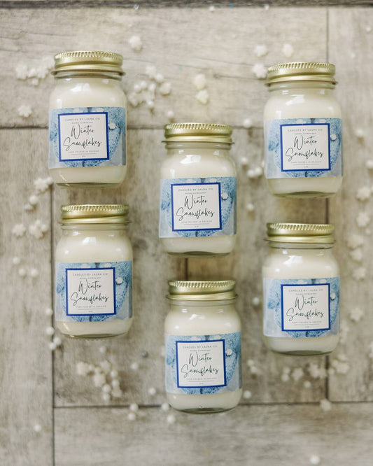 2 oz Mini Winter Snowflakes Soy Jar Candle