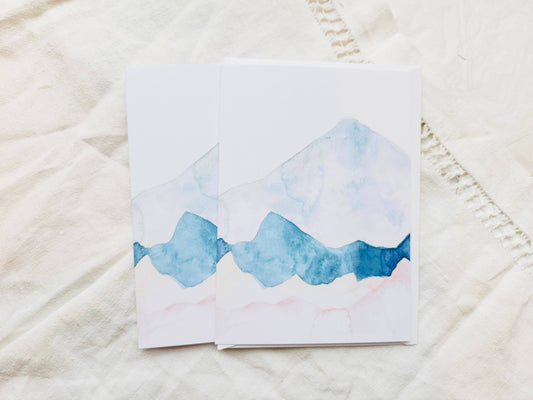 PNW Watercolor Mountains Greeting Card