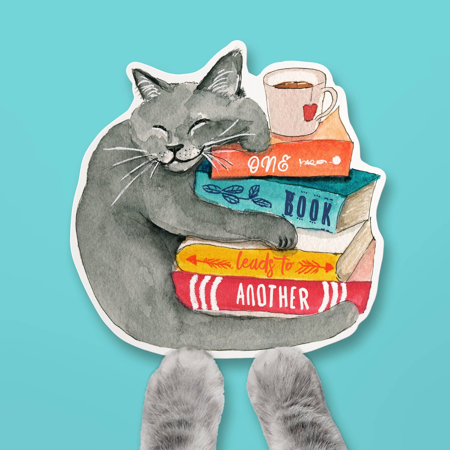 Book Lover Cat Sticker
