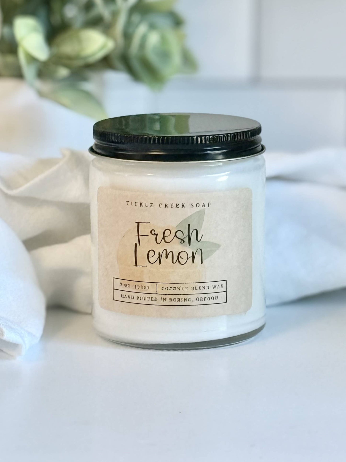 Fresh Lemon 7 oz. Clear Glass Jar Candle