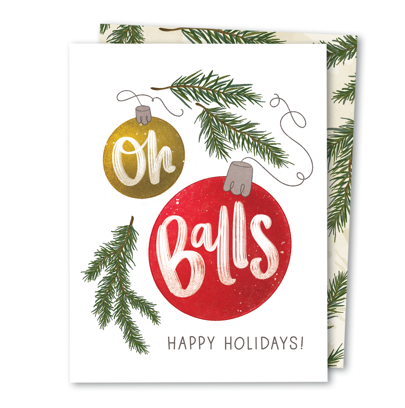 Oh Balls | Baubles Funny Christmas Ornament Holiday Card