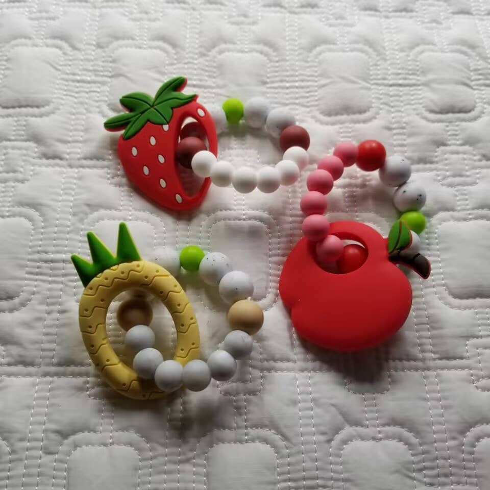 Fruits Teether Baby Molar Teething Ring Rattle