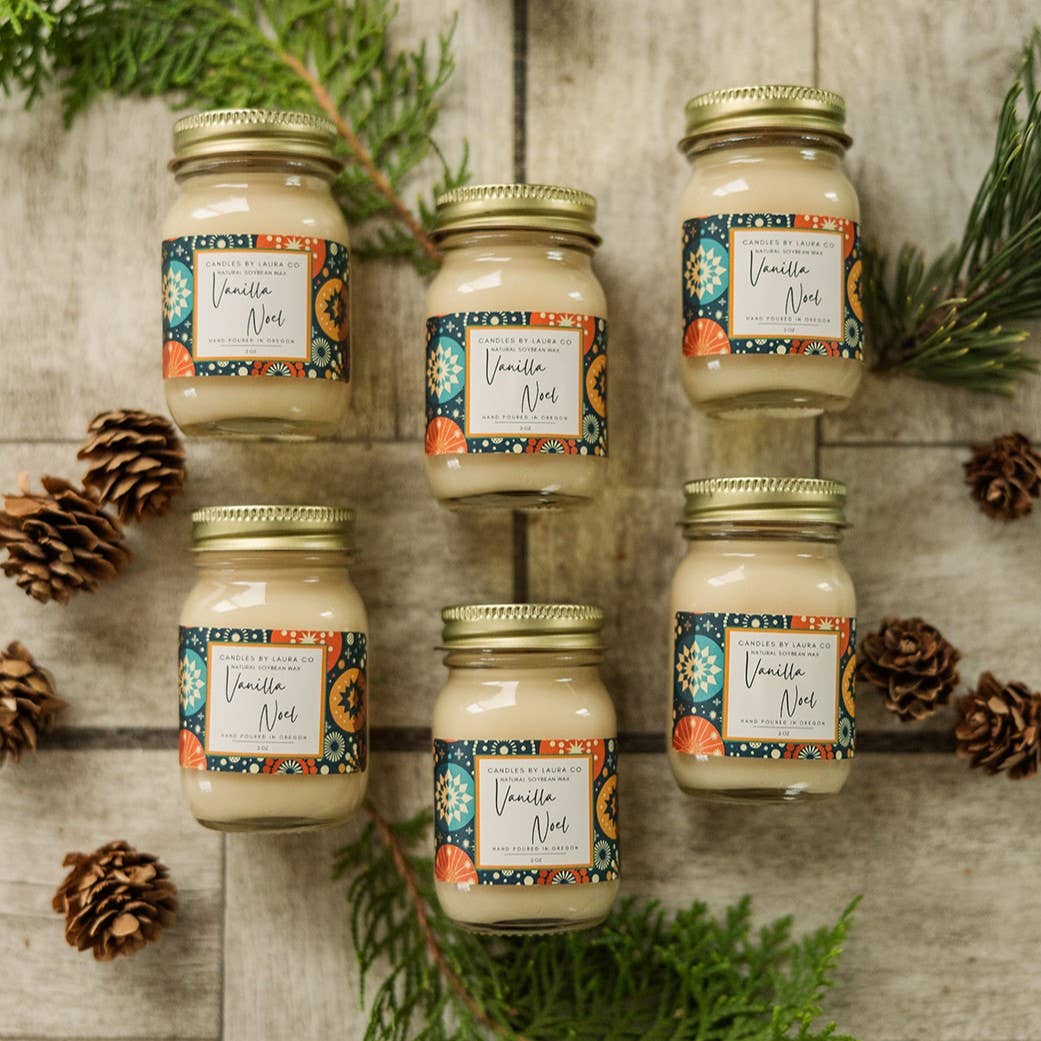 2 oz Mini Vanilla Noel Soy Jar Candle