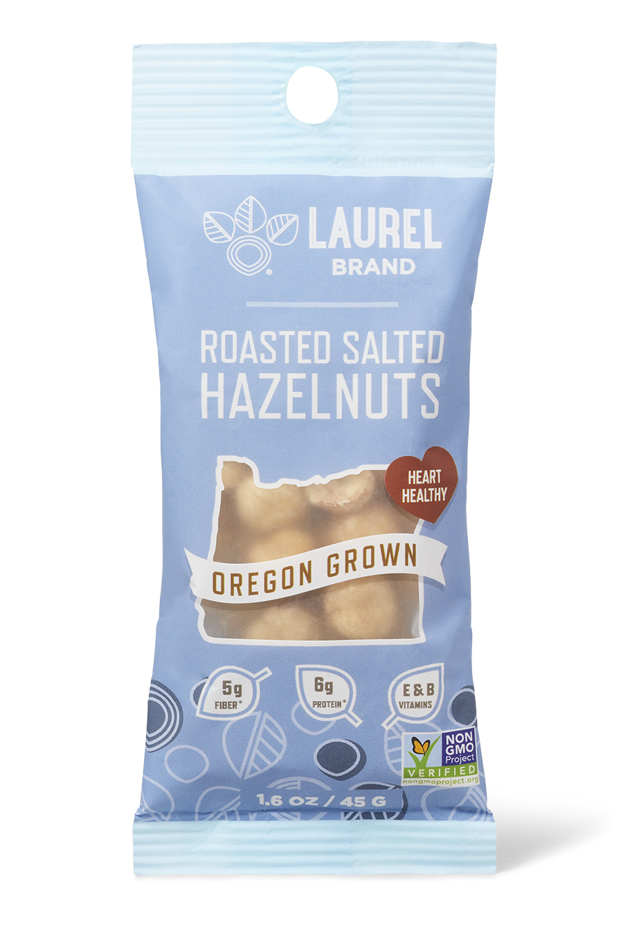 Hazelnut Kernels, Roasted And Salted, 1.6 oz pouch