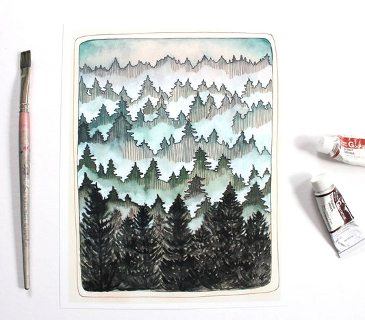 8''x 10" Northwest Forest Art Print