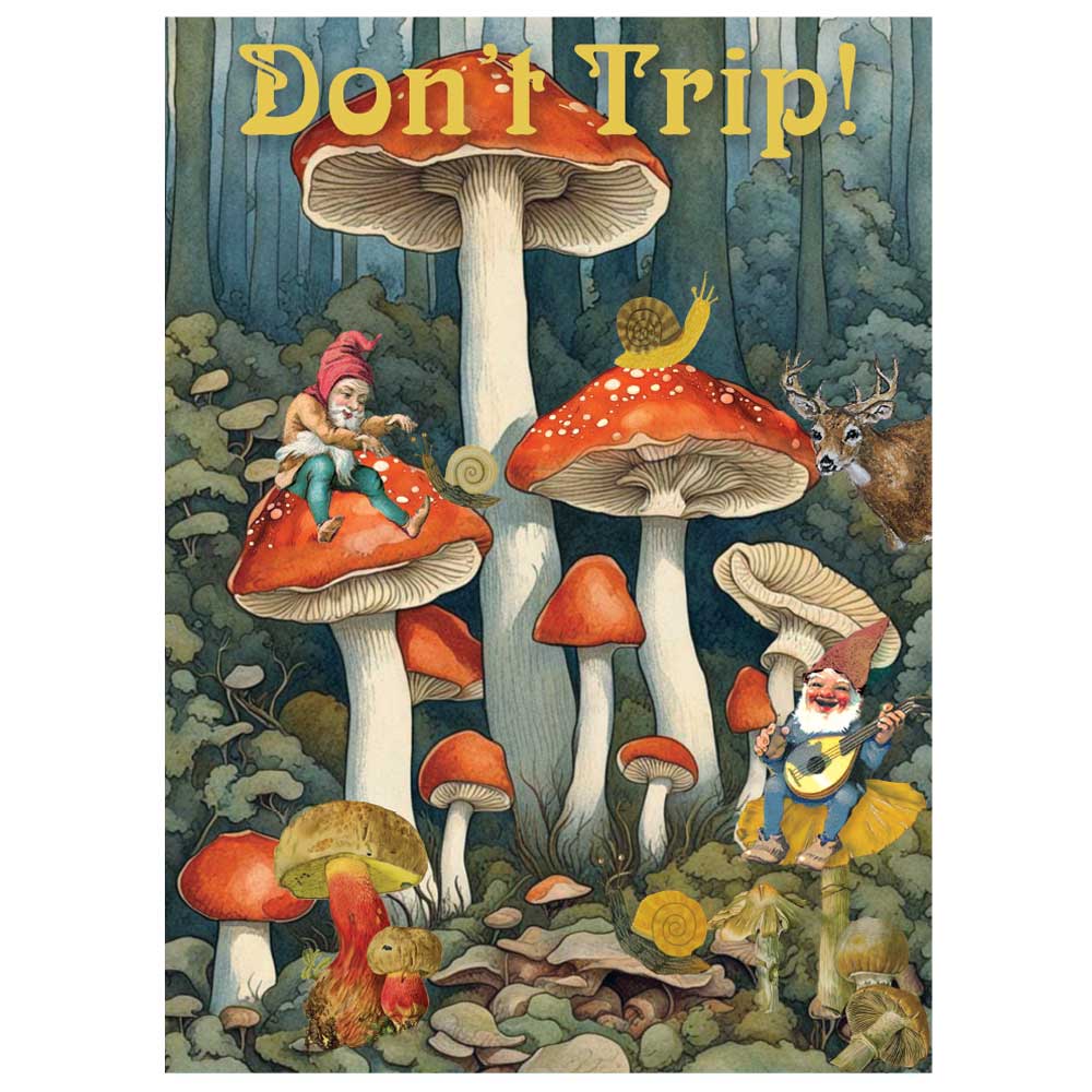 Don't Trip Mushrooms Greeting Card