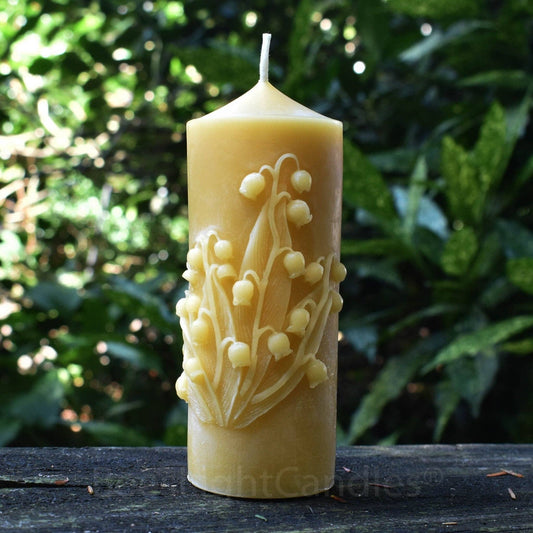 Bell Flower Beeswax Pillar Candle