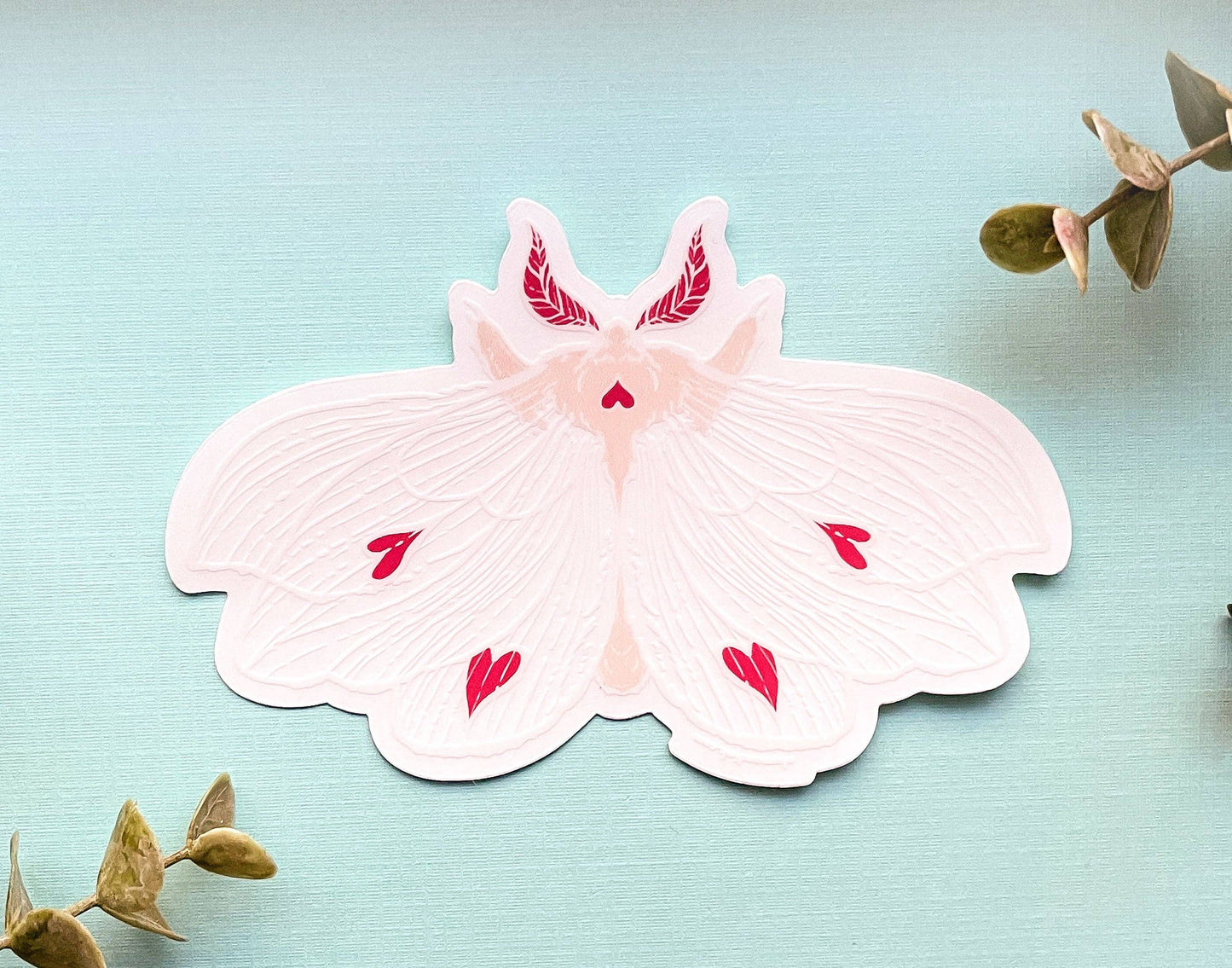 Transparent Ghost Heart Moth Sticker