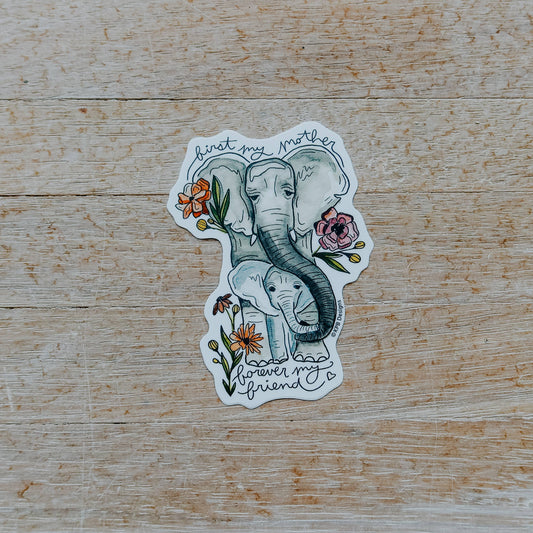 Mom Elephant Vinyl Sticker