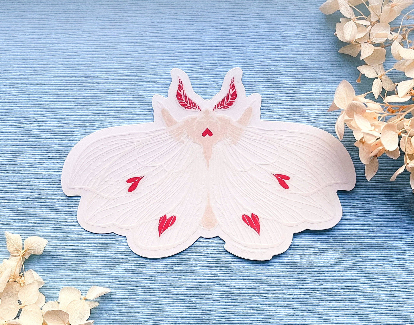 Transparent Ghost Heart Moth Sticker