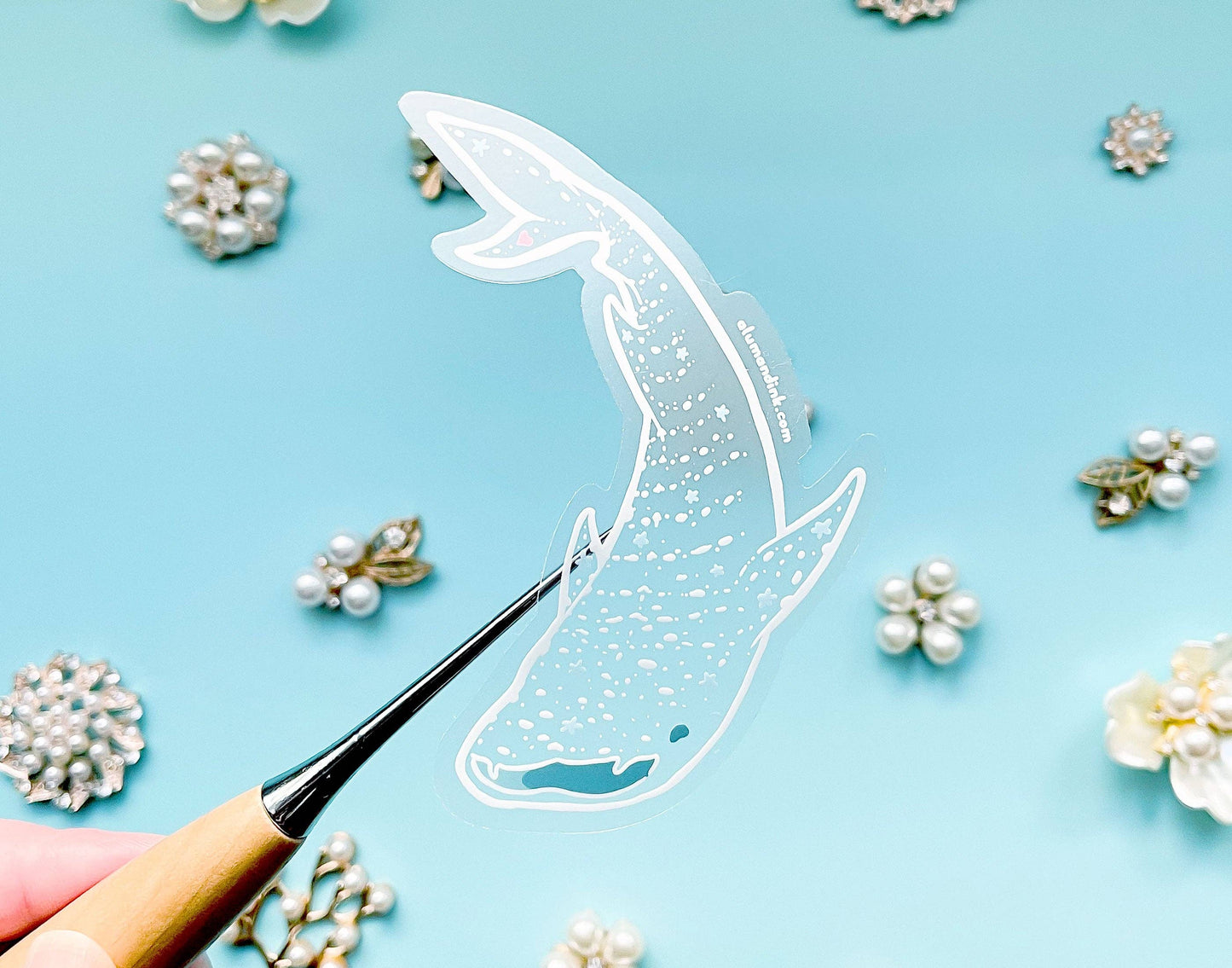 Transparent Starry Whale Shark Sticker