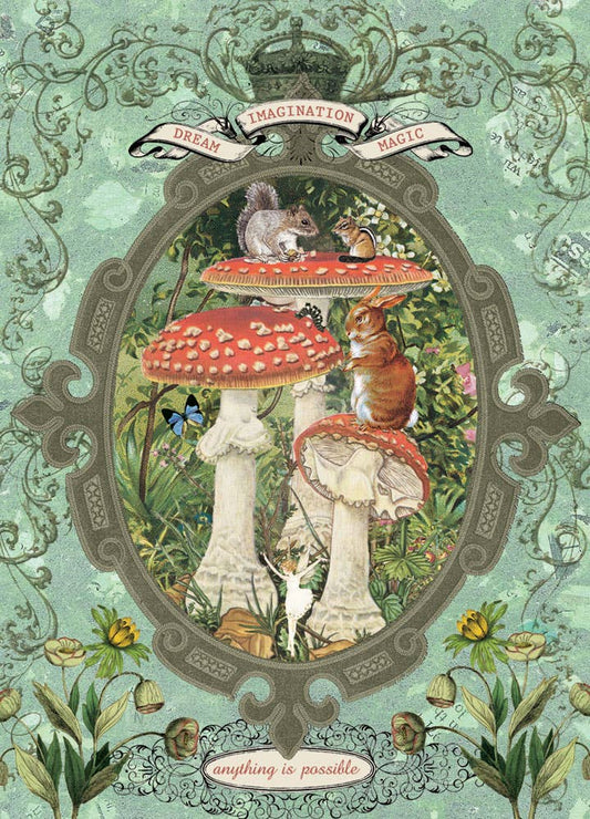 Mushroom Dream Imagine Anything Is Possible Greeting Card