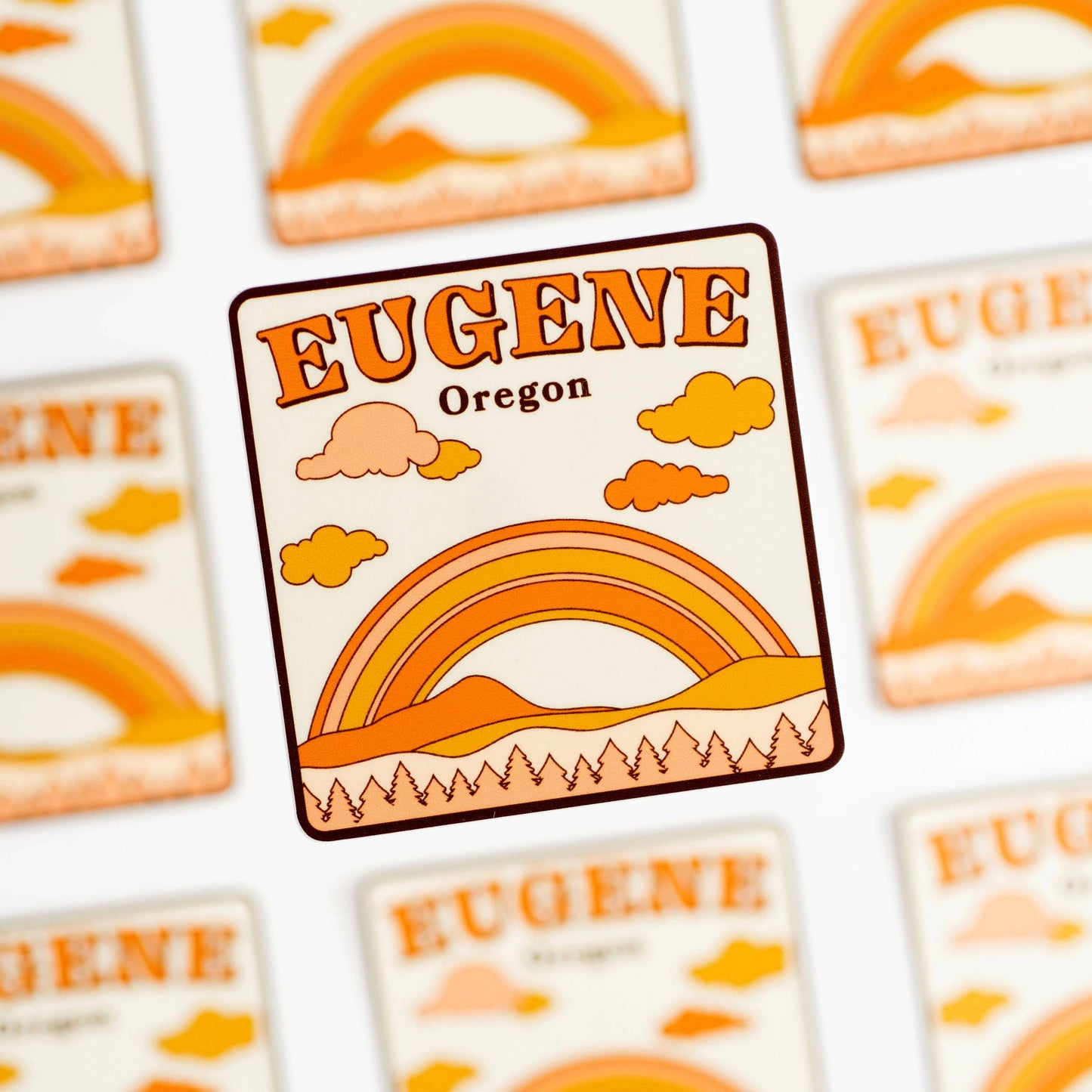 Eugene Oregon Retro Sticker