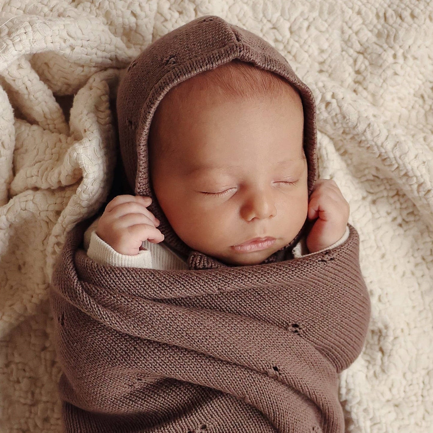 100% Organic Cotton Luxury Organic Blanket + Hat Gift Set