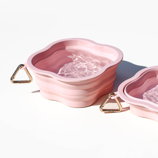 Berry Pink Collapsible Silicone Water Bowl