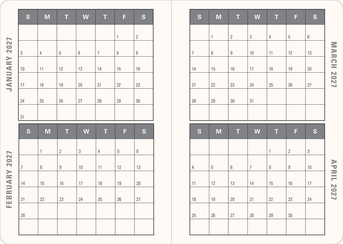 2027 Gilded Branch Weekly Planner