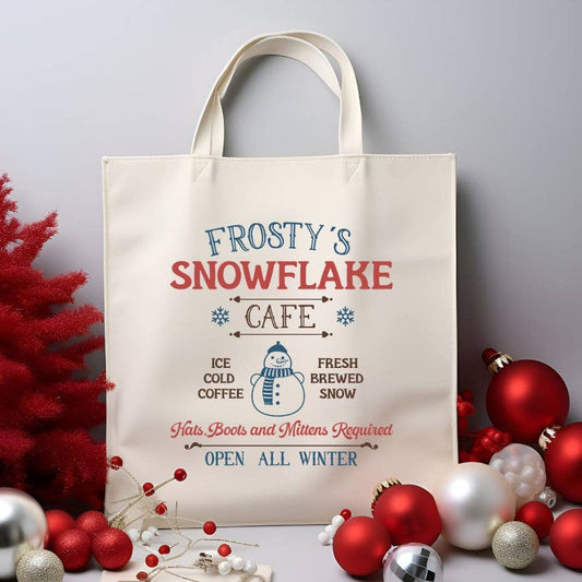 Frosty's Snowflake Cafe Christmas Tote Bag
