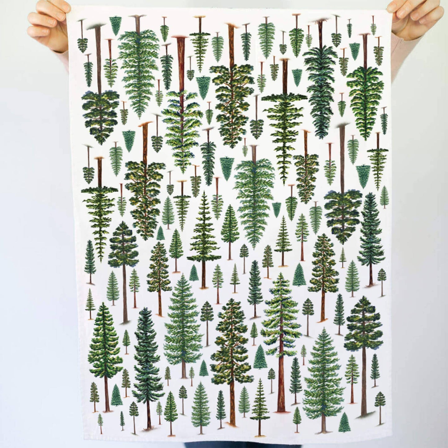 Evergreen Trees Tea Towel | Nature Kitchen Towel