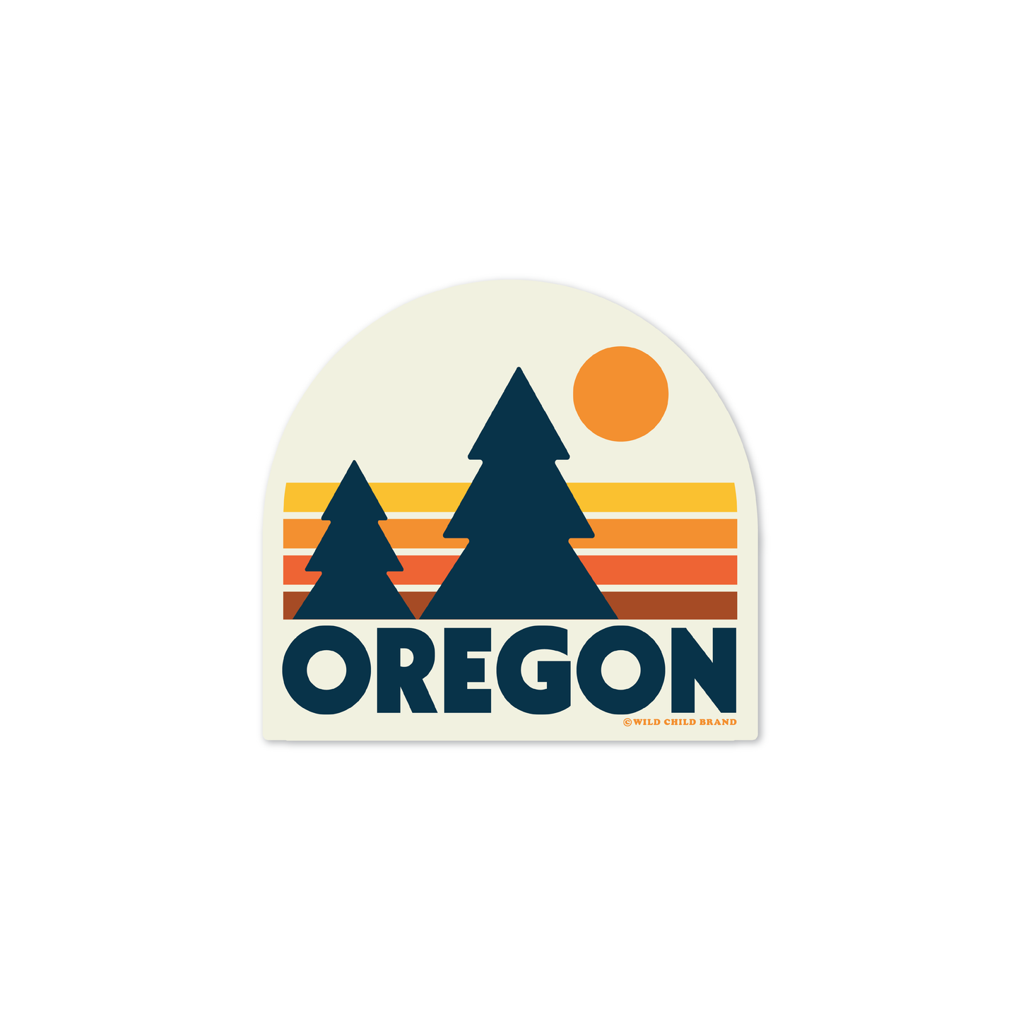 Racing Stripe Pine Trees Oregon Sticker