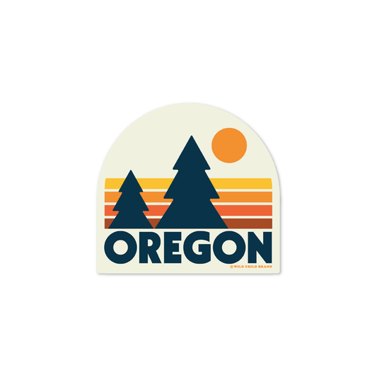 Racing Stripe Pine Trees Oregon Sticker