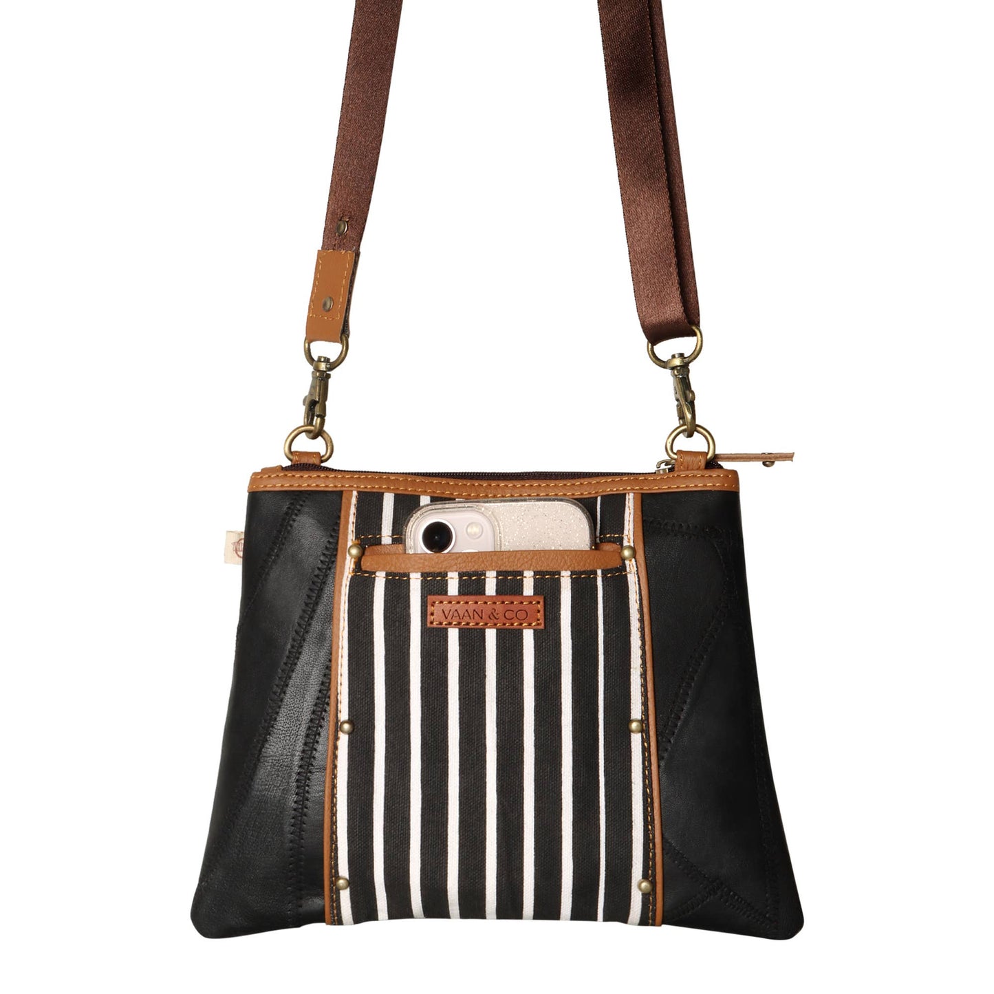 Angled Crossbody Bag - Striped