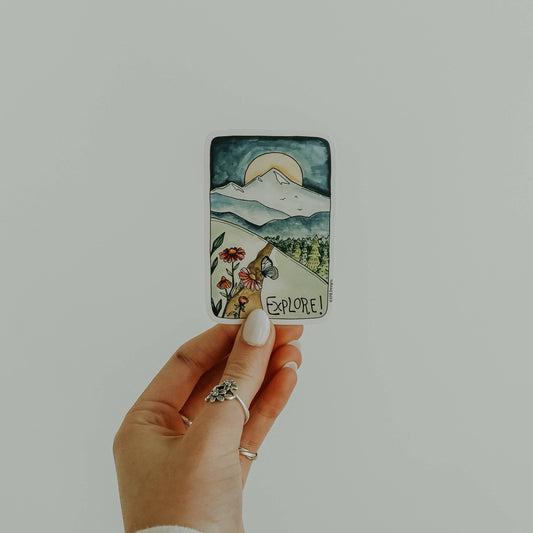 Explore Rectangle Vinyl Sticker