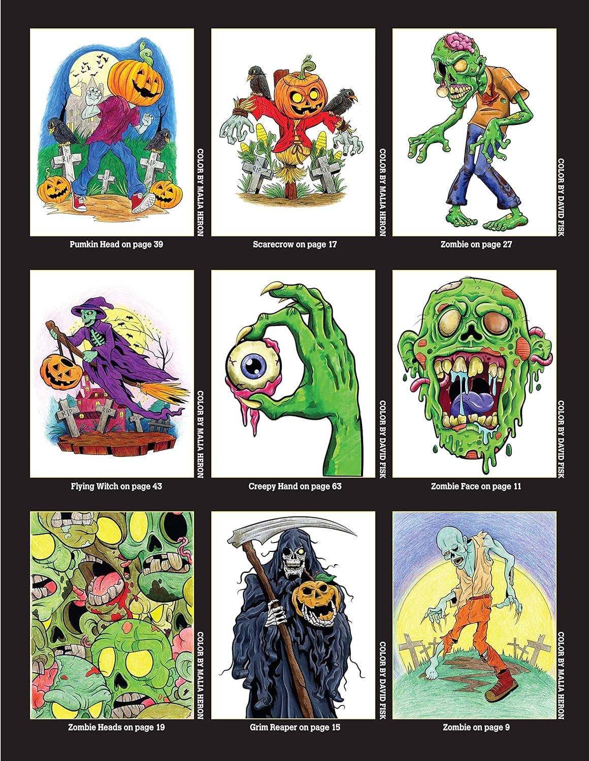 Creepy Things Coloring Book with Stickers & Poster