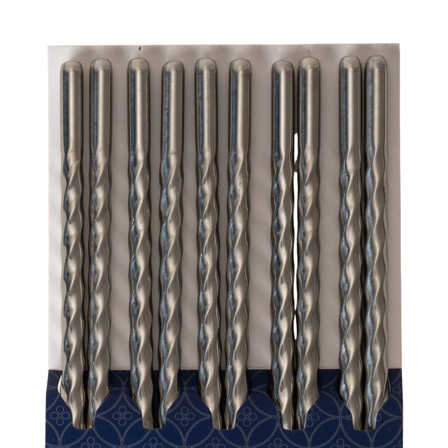 5 Piece Twisted Swirl Chopsticks Set Stainless Steel