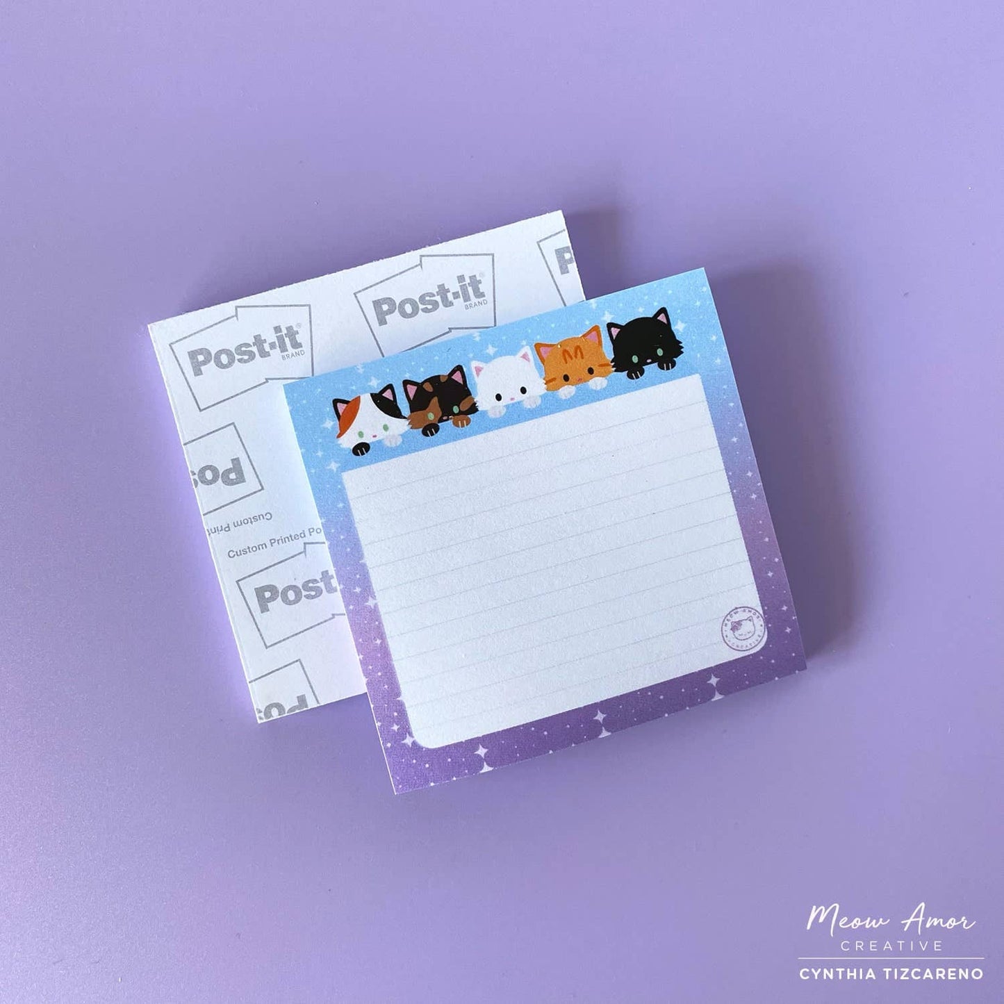 All The Fluffy Cats Lined Sticky notes